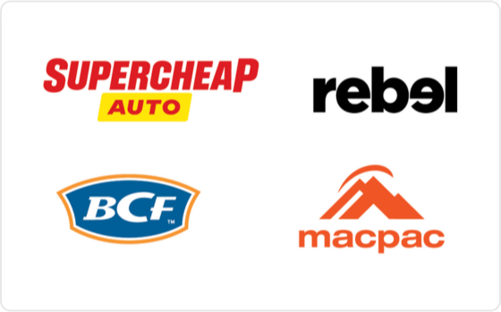The ultimate gift of choice! Redeemable at Supercheap Auto, BCF, rebel and Macpac! Choose where you shop and take your time as this gift card does not expire!